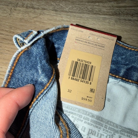 NWT Levi's Women's 501 Original Denim Shorts Distressed 100% Cotton High Rise 32 - Picture 10 of 12